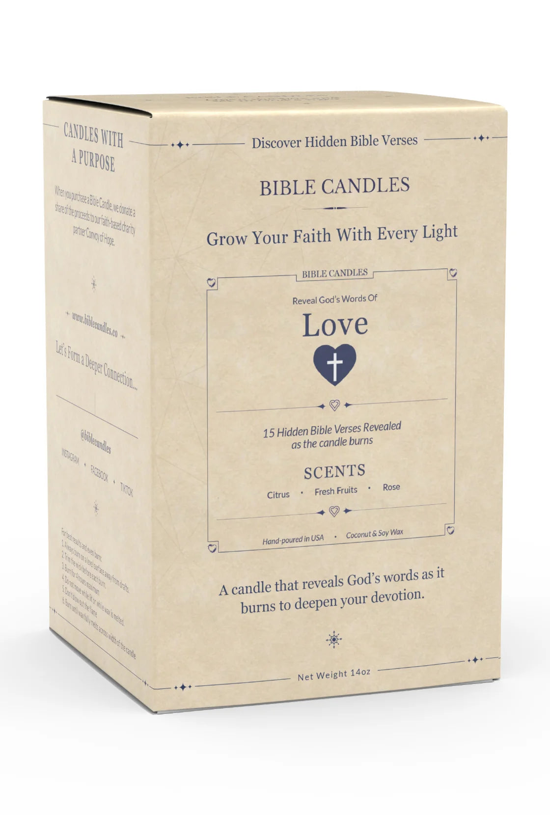 Love Bible Candle - 15 Hidden Verses