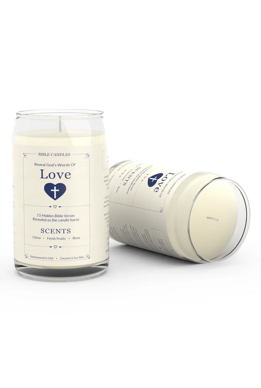 Love Bible Candle - 15 Hidden Verses