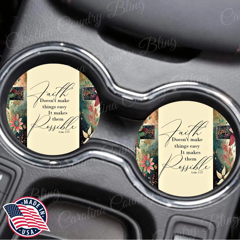 Luke 1:37 – Car Coasters