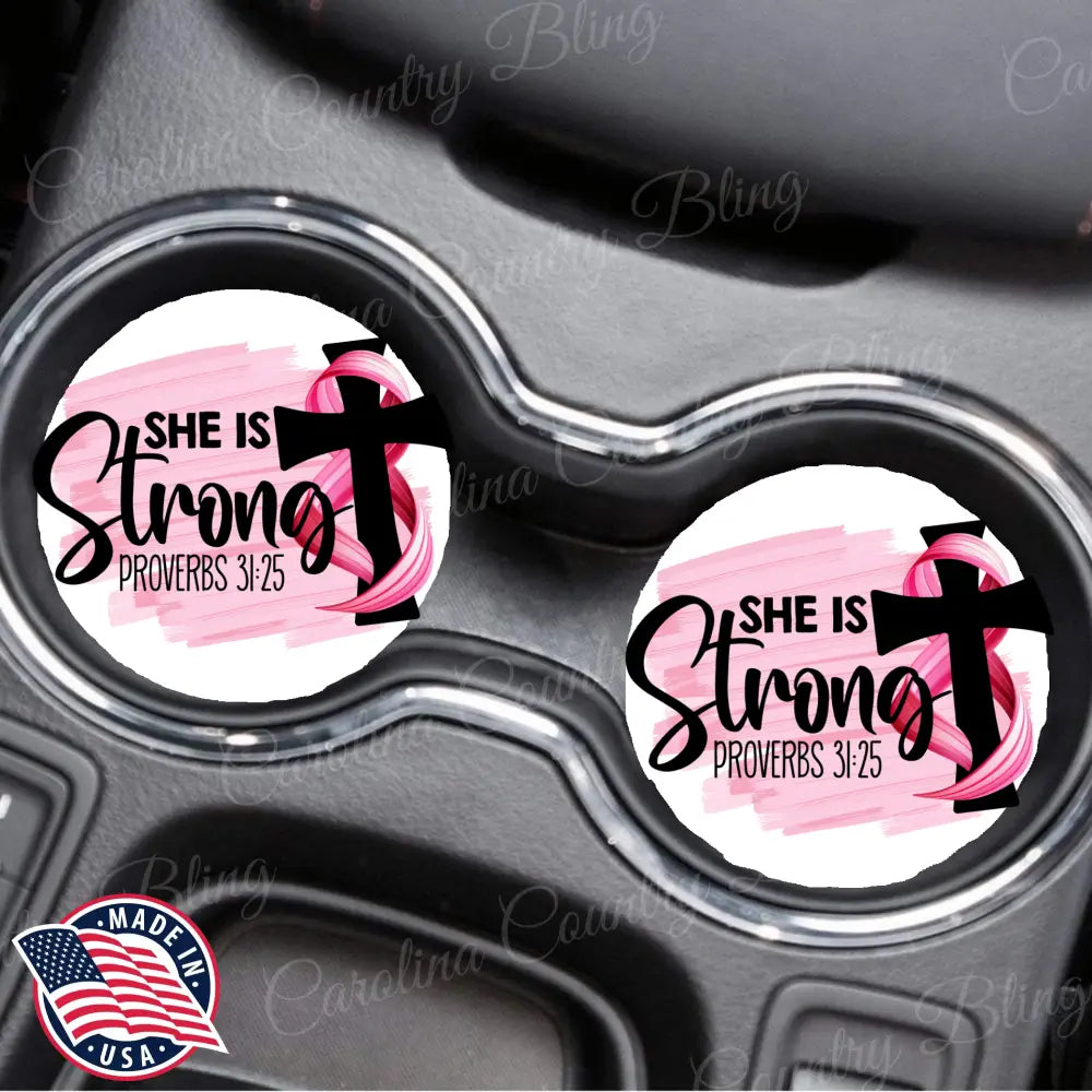 She is Strong – Car Coasters