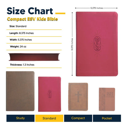 ESV Berry Pink Compact Size Kids Holy Bible Small Print