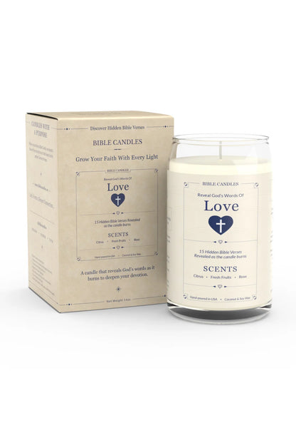 Love Bible Candle - 15 Hidden Verses