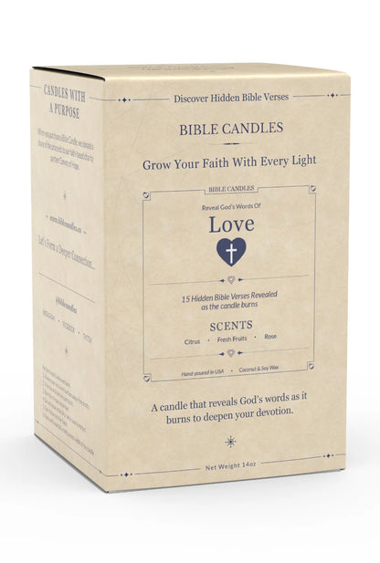 Love Bible Candle - 15 Hidden Verses