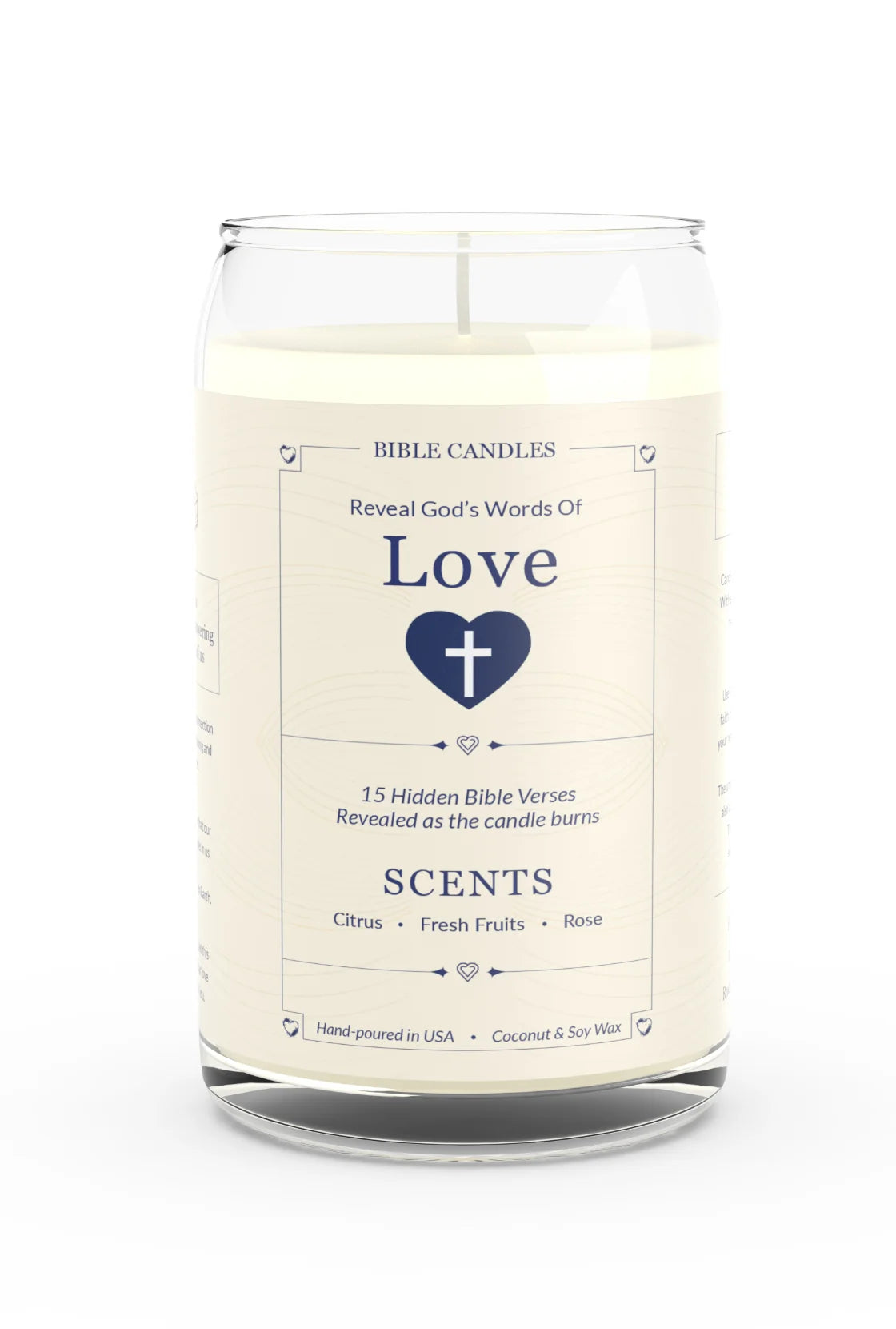Love Bible Candle - 15 Hidden Verses
