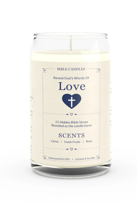 Love Bible Candle - 15 Hidden Verses