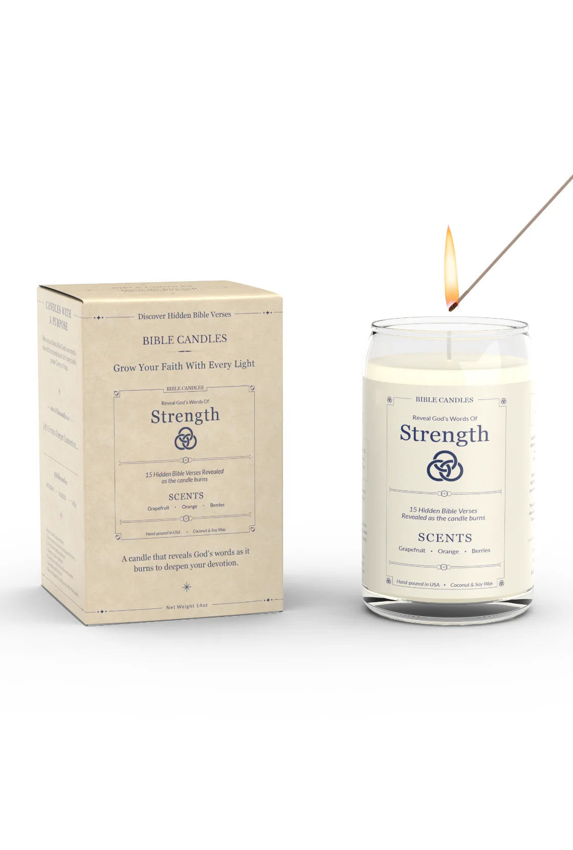Strength Scripture Candle - Citrus & Berry Scent