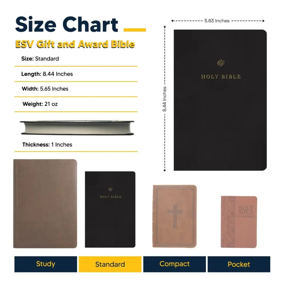 ESV Black Standard Size TruTone Holy Bible Small Print