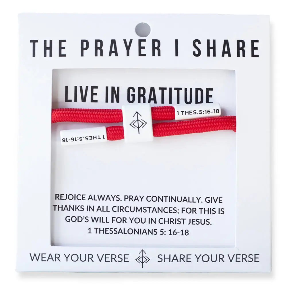 Live in Gratitude 1 Thessalonians 5: 16-18 bracelet