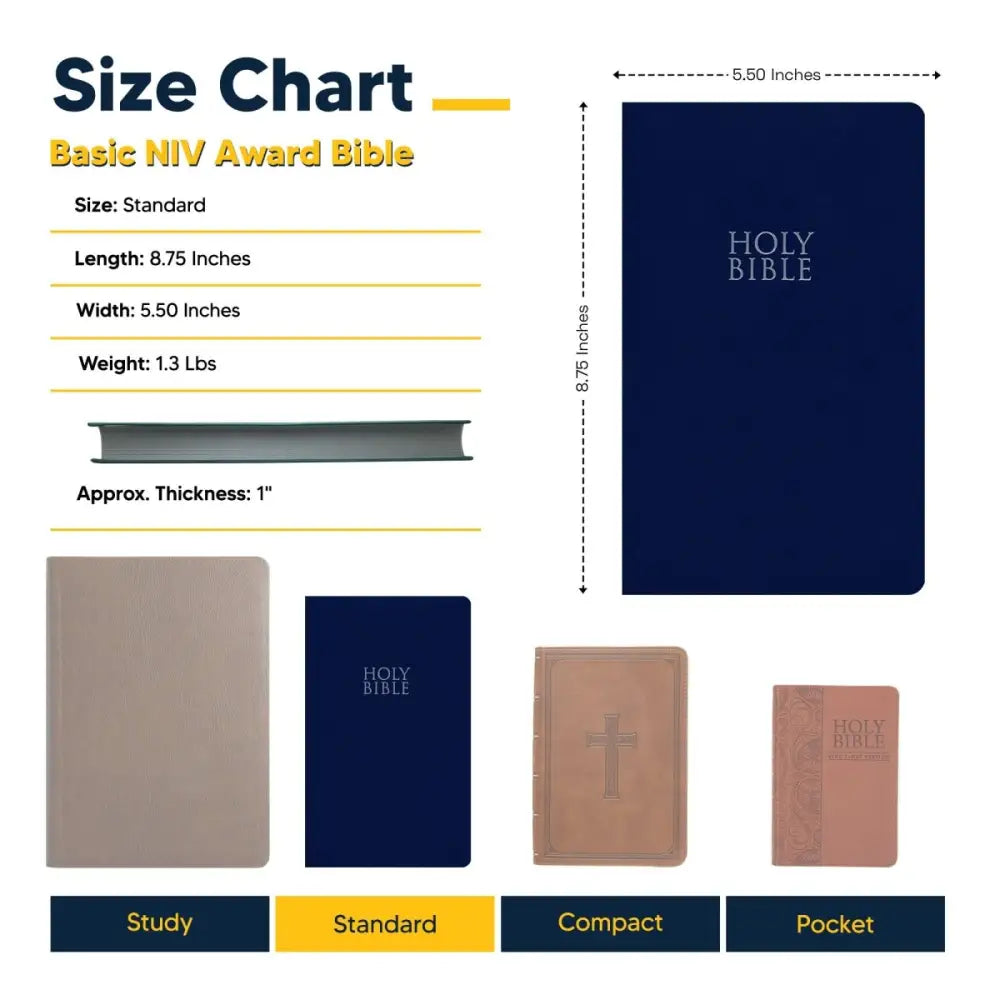 NIV Standard Size Holy Bible Small Print - Blue Bible