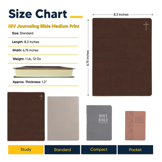NIV Brown Standard Size Journaling Holy Bible Medium Print