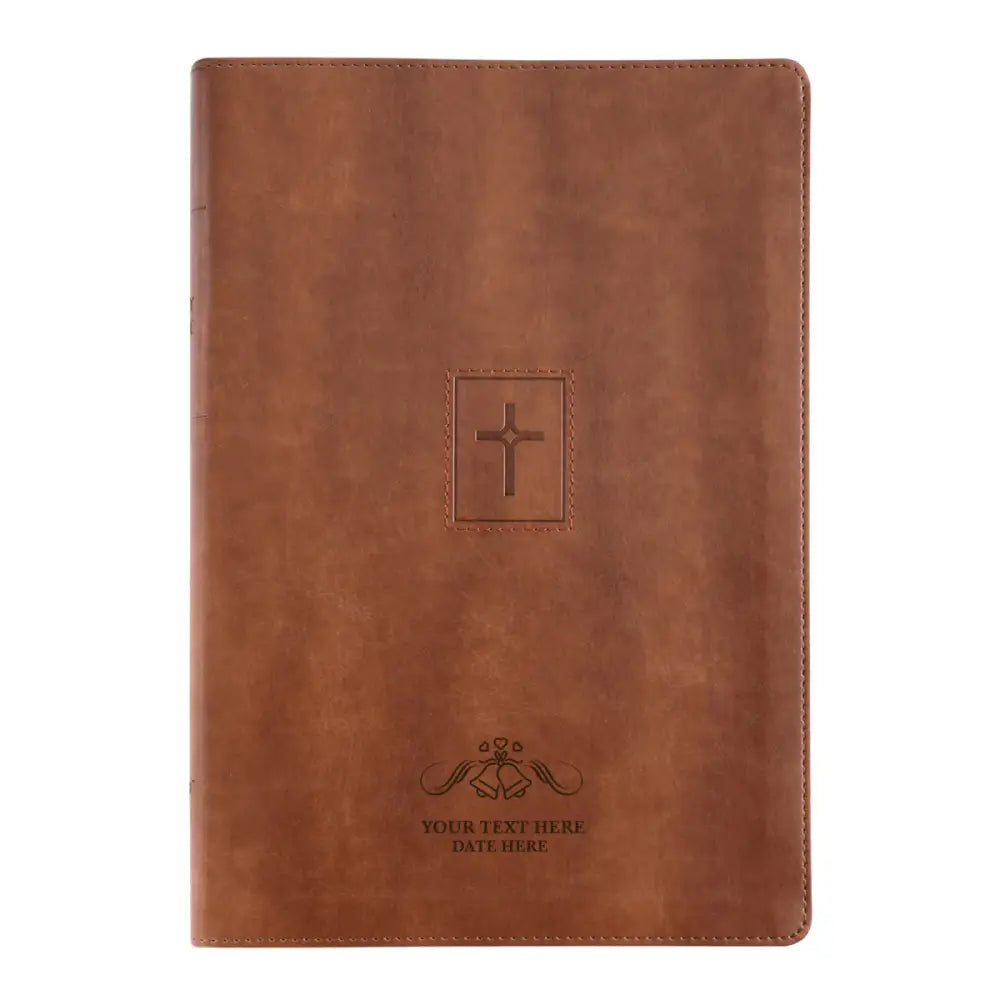 NIV Brown Standard Size Thinline Holy Bible Large Print - Wedding