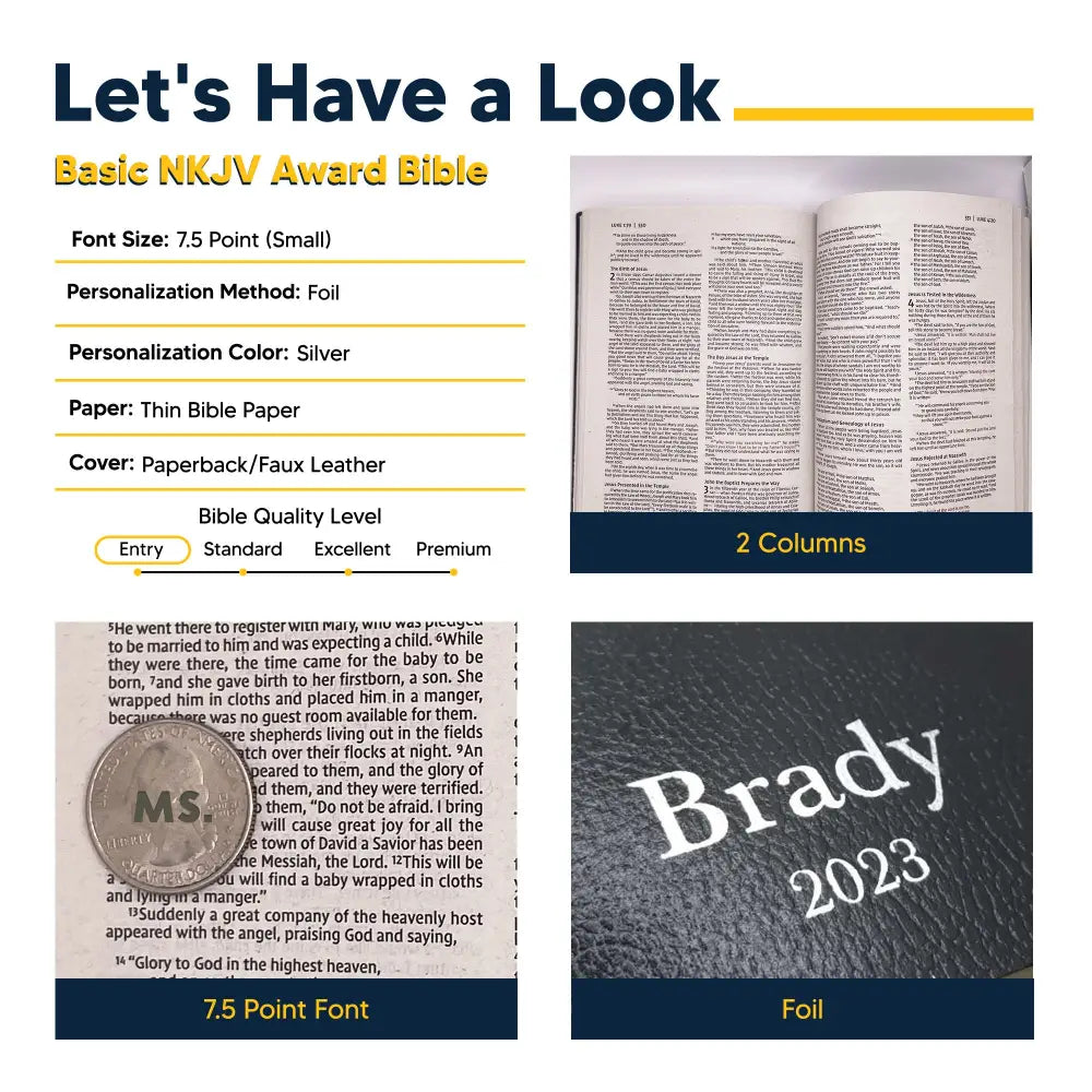 NKJV Standard Size Holy Bible Small Print - Black Religious Item