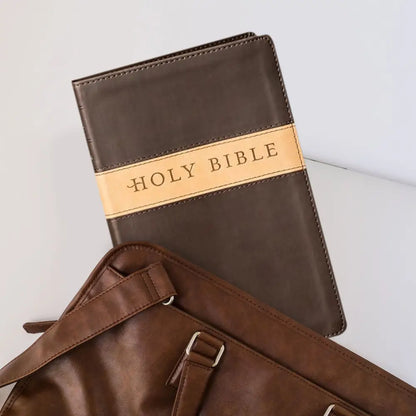 NLT Brown Tan Standard Size Holy Bible Small Print